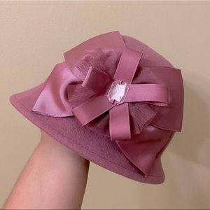 Blush pink felt hat